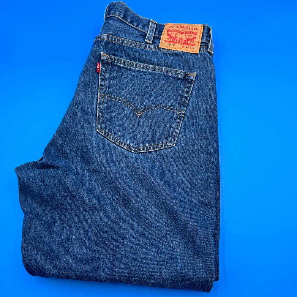 Levi Strauss Co 550 Mens Jeans Dark Wash Relaxed Fit Waist 40 Length 30‎